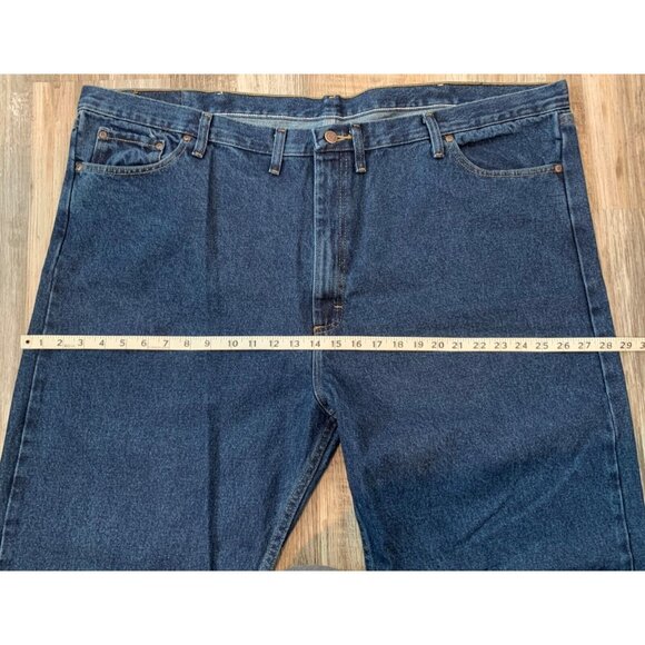 Wrangler Five Star Mens Jeans Blue Denim Relaxed Fit Dark Wash Size 50 X 32 NEW - Picture 8 of 12